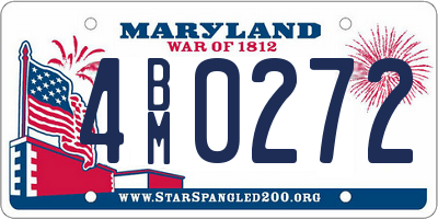 MD license plate 4BM0272