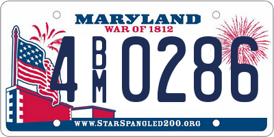 MD license plate 4BM0286