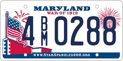 MD license plate 4BM0288