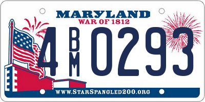 MD license plate 4BM0293