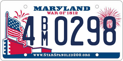 MD license plate 4BM0298