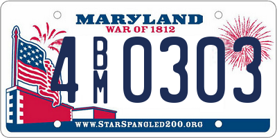 MD license plate 4BM0303