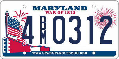 MD license plate 4BM0312