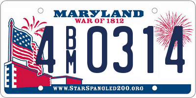 MD license plate 4BM0314