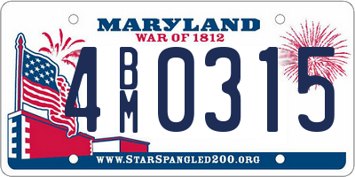 MD license plate 4BM0315