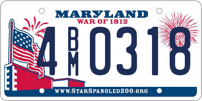 MD license plate 4BM0318