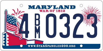 MD license plate 4BM0323