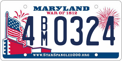 MD license plate 4BM0324