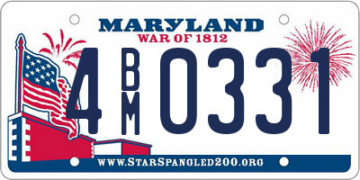 MD license plate 4BM0331