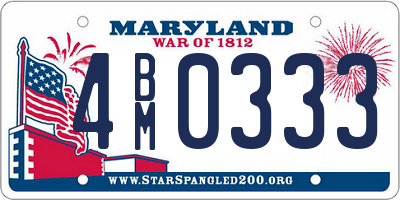 MD license plate 4BM0333