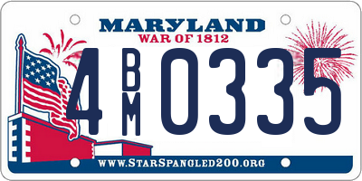 MD license plate 4BM0335