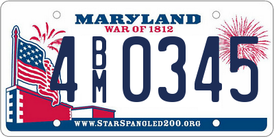 MD license plate 4BM0345