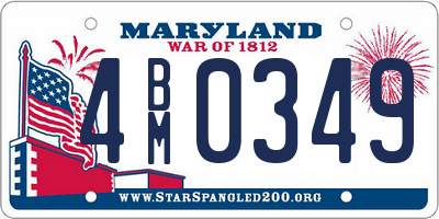 MD license plate 4BM0349