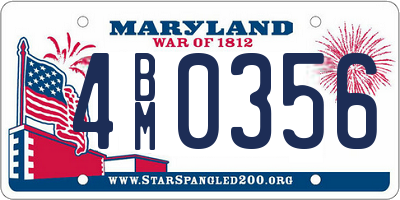 MD license plate 4BM0356
