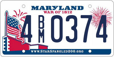 MD license plate 4BM0374