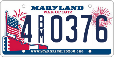MD license plate 4BM0376