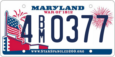 MD license plate 4BM0377
