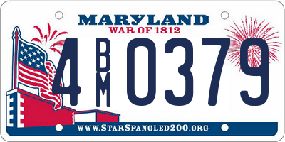 MD license plate 4BM0379