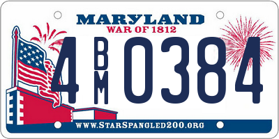 MD license plate 4BM0384