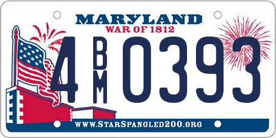 MD license plate 4BM0393