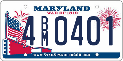MD license plate 4BM0401