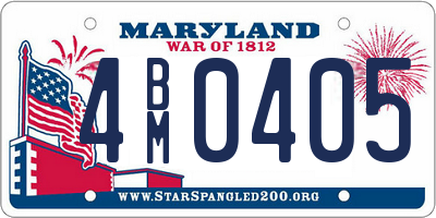 MD license plate 4BM0405