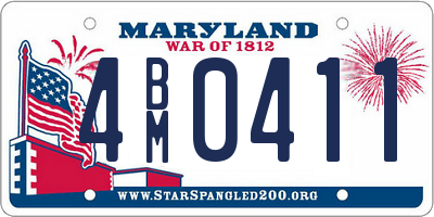 MD license plate 4BM0411