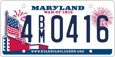 MD license plate 4BM0416