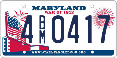 MD license plate 4BM0417