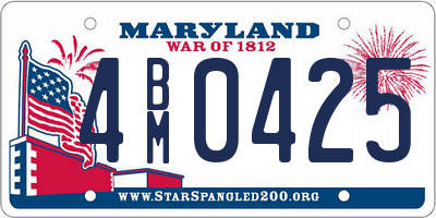 MD license plate 4BM0425