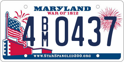 MD license plate 4BM0437