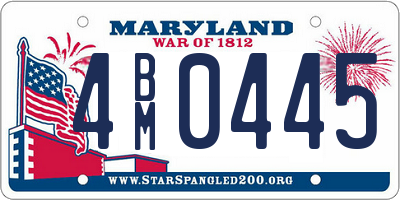 MD license plate 4BM0445