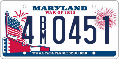 MD license plate 4BM0451