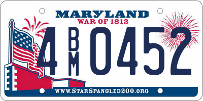 MD license plate 4BM0452