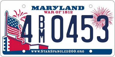 MD license plate 4BM0453