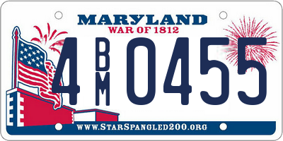 MD license plate 4BM0455