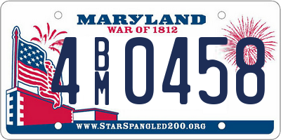 MD license plate 4BM0458