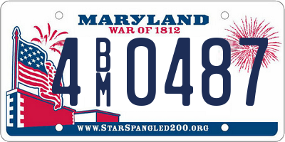 MD license plate 4BM0487