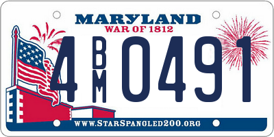 MD license plate 4BM0491