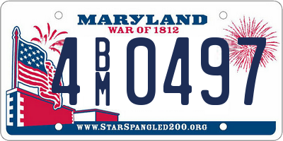 MD license plate 4BM0497