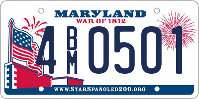 MD license plate 4BM0501