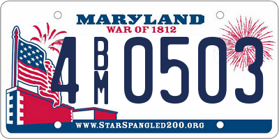 MD license plate 4BM0503