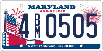 MD license plate 4BM0505