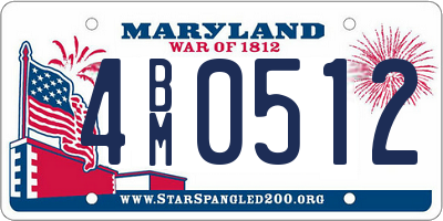 MD license plate 4BM0512