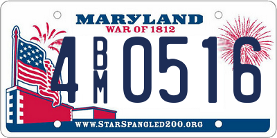 MD license plate 4BM0516