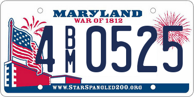 MD license plate 4BM0525