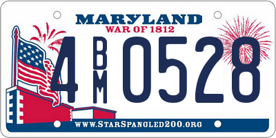 MD license plate 4BM0528