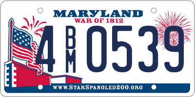 MD license plate 4BM0539