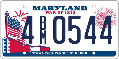 MD license plate 4BM0544