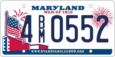 MD license plate 4BM0552